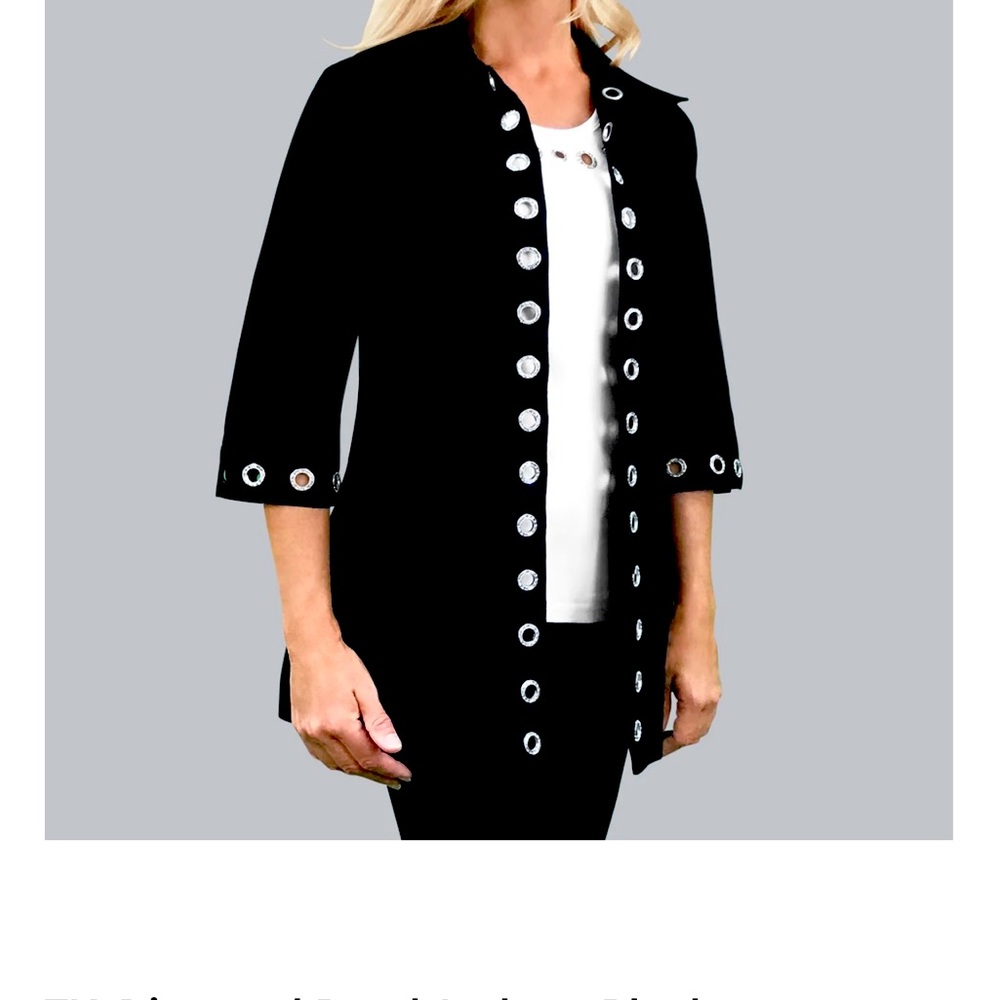 Tia Diamond Bezel Jacket - Black